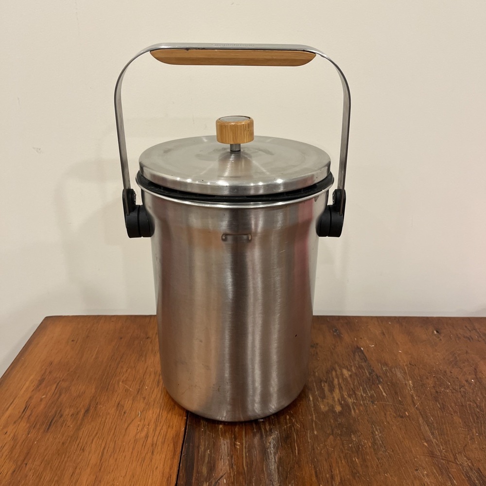 Simple Human Compost Caddy Countertop Bin Trash Can, 10" Stainless Steel Filter